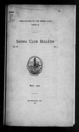 Sierra Club Bulletin 1900 Vol 3 No 2 May cover
